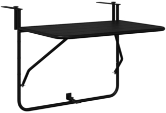 vidaXL Hängender Balkontisch Schwarz 60 x 39 x 65 cm Stahl 42008075
