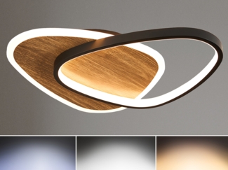 ECO Light 9240-PL2-R WO LED Deckenleuchte OVEST holz schwarz asymmetrisch