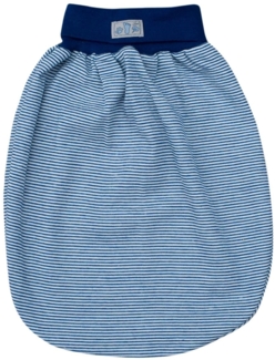 Lilano, Schlafsack/Pucksack mit Nabelbund, Merinowolle (kbT), Seide, 210 g/m² (Marine/Natur)