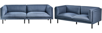 Sofa Set VORGOD Stoff Dunkelblau 5-Sitzer