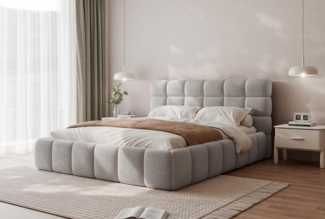 Compleo Polsterbett Wolkenbett, Bouclé Bett, Funktionales Doppelbett
