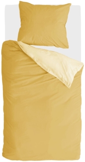 Bettwäsche-Set (135x200 cm) - Byrklund Side Way Ocher-Yellow/White