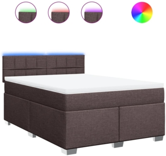 vidaXL Boxspringbett mit Matratze Dunkelbraun 160x200 cm Stoff 3288242