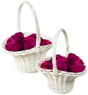 maDDma Dekokorb 2er-Set Blumenstreukorb, Blumenstreukörbchen, Blumenkinder Korb, 2 verschieden große Körbchen