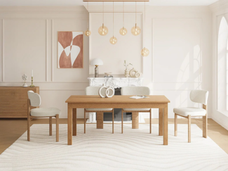 Vente-unique - Ausziehbarer Esstisch für 8 bis 12 Personen mit Eichenfurnier – Natur – FOMIREL