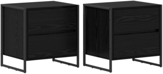 vidaXL Nachttisch 2 pcs Schwarz Eichen-Optik 50 x 39,5 x 50 cm 886679