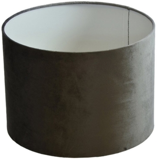 B&S Lampenschirm rund XXL Ø 50 x 40 cm dunkelgrau Velour Zylinderförmig