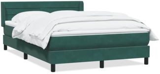 vidaXL Boxspringbett mit Matratze Dunkelgrün 140x210 cm Samt 3318198