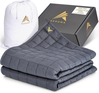 Akroma Premium Gewichtsdecke 155x220cm 9KG, dunkelgrau