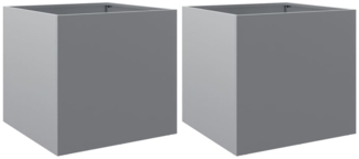 vidaXL Pflanzkübel 2 Stk. Silbern 49x47x46 cm Verzinkter Stahl 841570