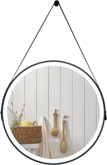 KOMFOTTEU Wandspiegel Hängespiegel, φ60cm, LED Hintergrundbeleuchtung