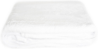Kuschelige Decke 270x230 cm Fleecedecke Wohndecke aus Polyester Tagesdecke Weiß