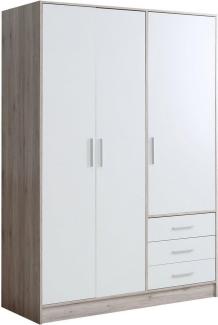 FORTE Kleiderschrank Jupiter, Made in Europe, mit Schubladen (Maße (T/H): 60/200 cm) viel Stauraum, 2 Breiten und 4 Farben