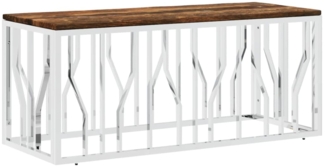 vidaXL Couchtisch Edelstahl und Massives Altholz 350053