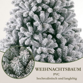 WHEELYOU Künstlicher Weihnachtsbaum mit Schnee, Tannenbaum mit Beleuchtung, PVC, 180CM, Nordmanntanne, tannenbaum künstlicher weihnachtsbaum mit beleuchtung christmas tree