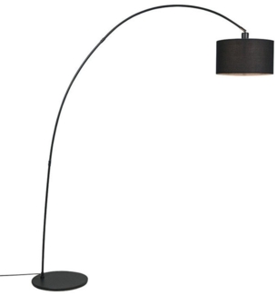 Qazqa Stehlampe Vinossa, ohne Leuchtmittel, E27, Schwarz, Modern, Stahl, 1-flammig