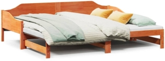vidaXL Tagesbett Ausziehbar Wachsbraun 80x200 cm Massivholz Kiefer 850904