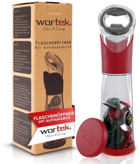 wortek Flaschenöffner Getränkeöffner mit Auffangbehälter Bieröffner (Set, 2-tlg), Geschenk für Männer und Bierliebhaber Biergeschenk