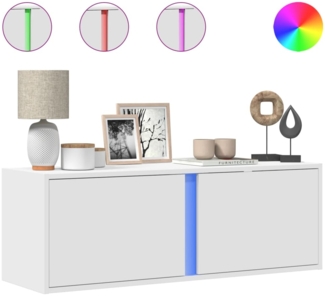 vidaXL TV-Wandschrank mit LED-Beleuchtung Weiß 100x31x35 cm 852264