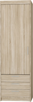 AX LIVING Schlafzimmer Schrank Storicos 1D3S Sonoma Eiche 59,9cm breit