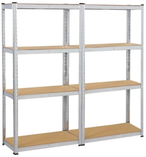 Yaheetech Schwerlastregal 160 x 160 x 40cm, 2er Set Lagerregal Kellerregal, 4 verstellbare Ablagen