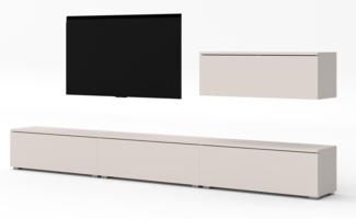 AX LIVING Anbauwand Loriano IV Wohnwand beige Kaschmir 300 cm breit