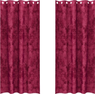 vidaXL Vorhang mit Vorhängen 2 pcs Weinrot 260 x 140 cm Samt 4107647