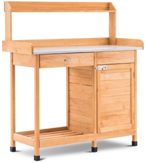 MCombo Pflanztisch MCombo Pflanztisch Gärtnertisch Blumentisch 0440/ 0440EY, mit Schublade Unterschrank, Holz, 101 x 45 x 121 cm