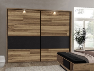 Schwebetürenschrank Kleiderschrank 220cm schwarzeiche stabeiche Mordern