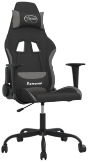 Gamingstuhl Drehbar Schwarz und Hellgrau Stoff