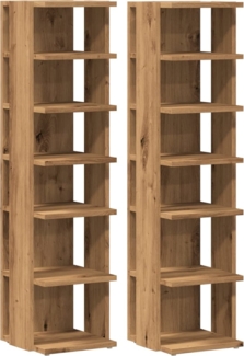 vidaXL Schuhschränke 2 Stk. Artisan-Eiche 28x27x102 cm Holzwerkstoff 856667
