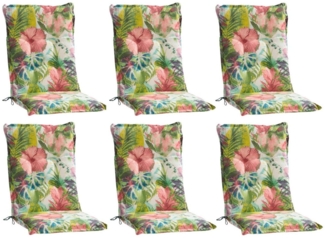 GO-DE Polsterauflage FRUTTANA, B 50 x L 110 cm, Mehrfarbig, 6er Set, (Set, 6 St), Gartenstuhlauflagen für Mittellehnstühle