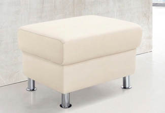 TRENDMANUFAKTUR Hocker Rondo, Polsterhocker zur Serie, Breite 67 cm, Füße chromfarben, Fußhocker wahlweise mit Federkern, in verschiedenen Bezügen bestellbar