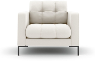 Micadoni Sessel Mamaia 1-Sitzer Strukturierter Stoff Helles Beige Metall schwarz