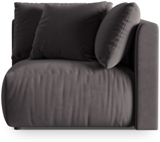 Micadoni Eckmodul Chris 1-Sitzer Samt Dunkelgrau
