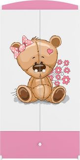 Raumhirsch Furniture Kinderkleiderschrank mit liebevollen Motiven - Kleiderschrank für Kinder (Kinderzimmerschrank für Mädchen, Mit Ablagefächern & Kleiderstange) hochwertige Verarbeitung, sanfte Farben, verschiedene Designs