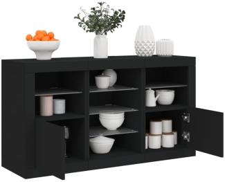 vidaXL Sideboard mit LED-Leuchten Schwarz 123x37x67 cm 3209080