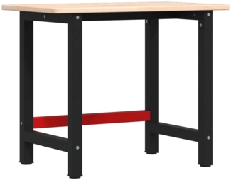 vidaXL Werkbank 100x60x81,5 cm Massivholz Eiche Rechteckig 3309656