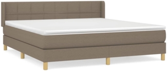 vidaXL Boxspringbett mit Matratze Taupe 180x200 cm Stoff 3130293