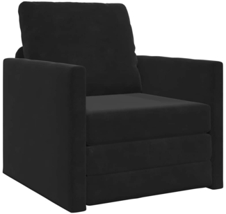 vidaXL Fußsofa-Bett mit Kissen Schwarz 74 x 77 x 81 cm Samt 4106614