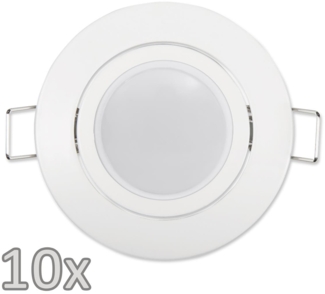 Einbauleuchten-Set McShine, 10xRahmen, 10xLED-Modul, 5W, 440lm, 230V, weiß
