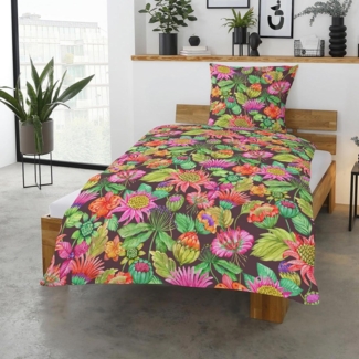 Traumschlaf Satin Bettwäsche Lisanne bunt|155x220 cm + 80x80 cm