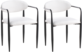 Esszimmerstuhl 2er Set TANEVIK Stoff Cremeweiß