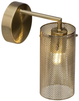 Brilliant Büro Wandleuchten Gracian Höhe 19 Cm Messing 1-flammig Zylinderförmig, Gold, metallisch, Metall, 90060/18