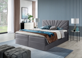 99rooms Lazzaro Boxspringbett Velours JASMINE Dunkelgrau 120x200 cm