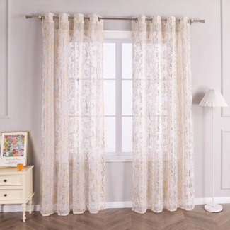 Joyswahl Gardine, Ösen (1 St), transparent, Voile, mit Glanzdruck