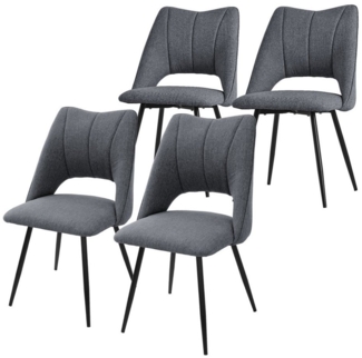 ML-DESIGN Stuhl Esszimmerstühle mit Rückenlehne moderne Design Lounge Küchenstühle (4 St), Polsterstuhl Esstischstühle 4er Set Clubsessel Polyester bis 120kg