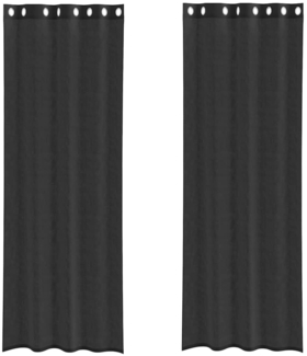 vidaXL Voile Vorhänge mit Ösen 2 Stk. Schwarz 140x260 cm 4102063