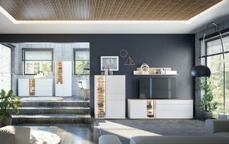 Mäusbacher Highboard, Faro Highboard B 101 cm, inkl. Beleuchtung, Push to open Funktion