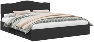 vidaXL Aufbewahrungsbett Schwarz 200 x 200 cm Holzwerkstoff 3413062